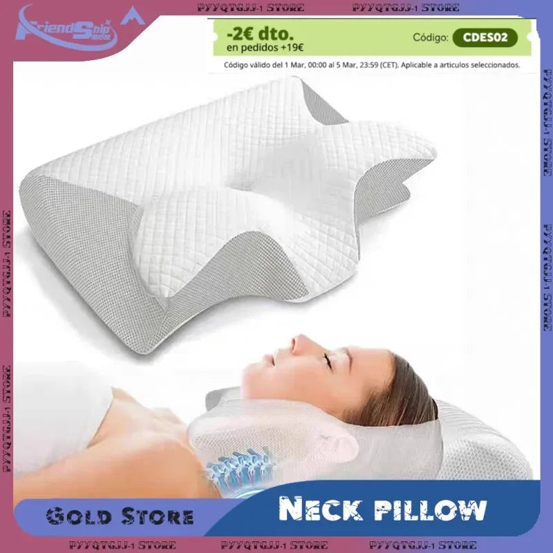Oreiller à mémoire de forme papillon, oreiller en mousse à mémoire de forme, profilé pour le sommeil, soulagement de la douleur au cou, soutien du ventre, oreiller confortable