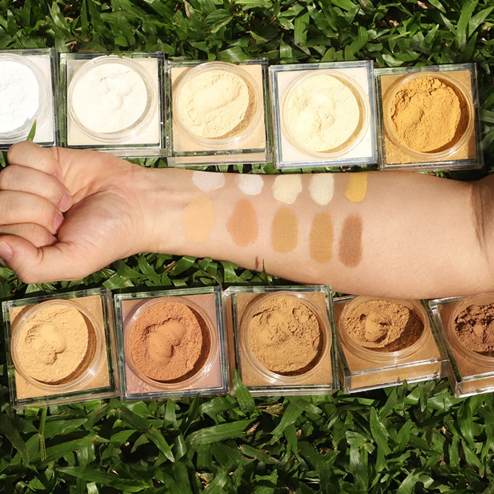 Private Label 10-color Loose Powder Long-lasting Oil Control Custom Logo Matte Waterproof Anti-sweat Makeup Powdering 15g Bulk