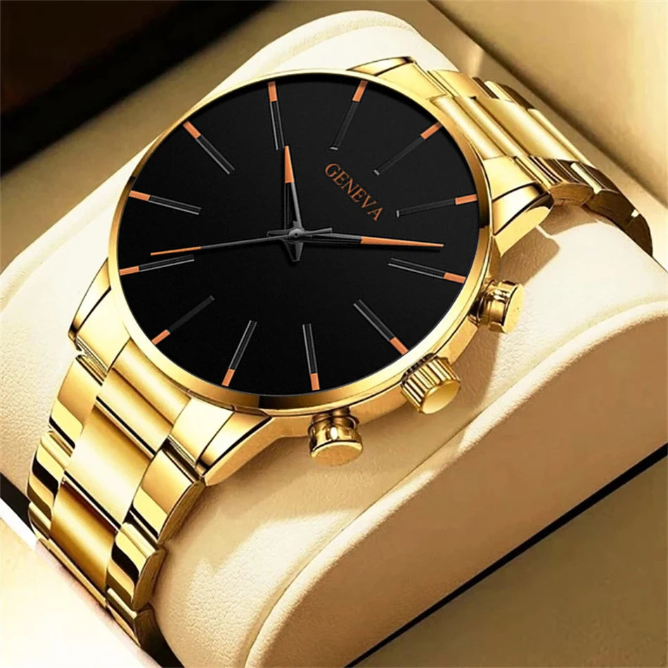 Montre à quartz élégante pour hommes, montre pour hommes d'affaires à la mode, cadeau de Noël et d'Halloween