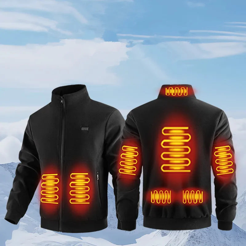 Veste chauffante unisexe en polaire – 8 zones de chauffe