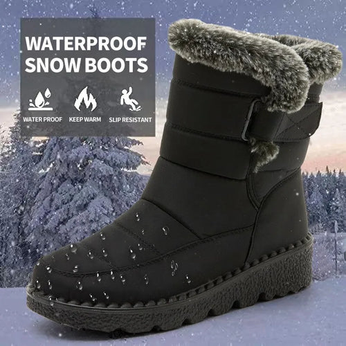 Bottines Imperméables en Fausse Fourrure pour Femme Chaleur et Confort pour les Journées Froides™ chez Andunian