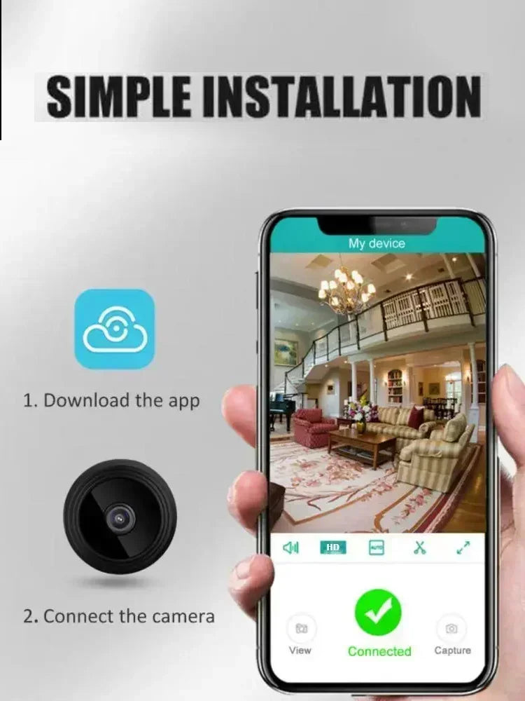 Mini Caméra Surveillance WiFi OnePlus A9 - Full HD 1080p