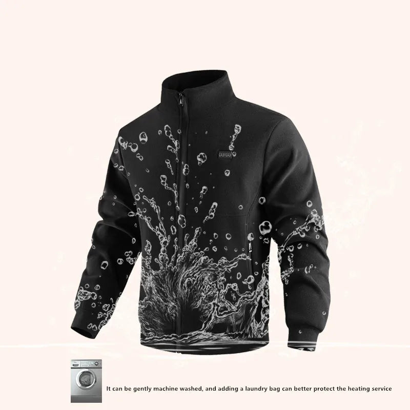 Veste chauffante unisexe en polaire – 8 zones de chauffe
