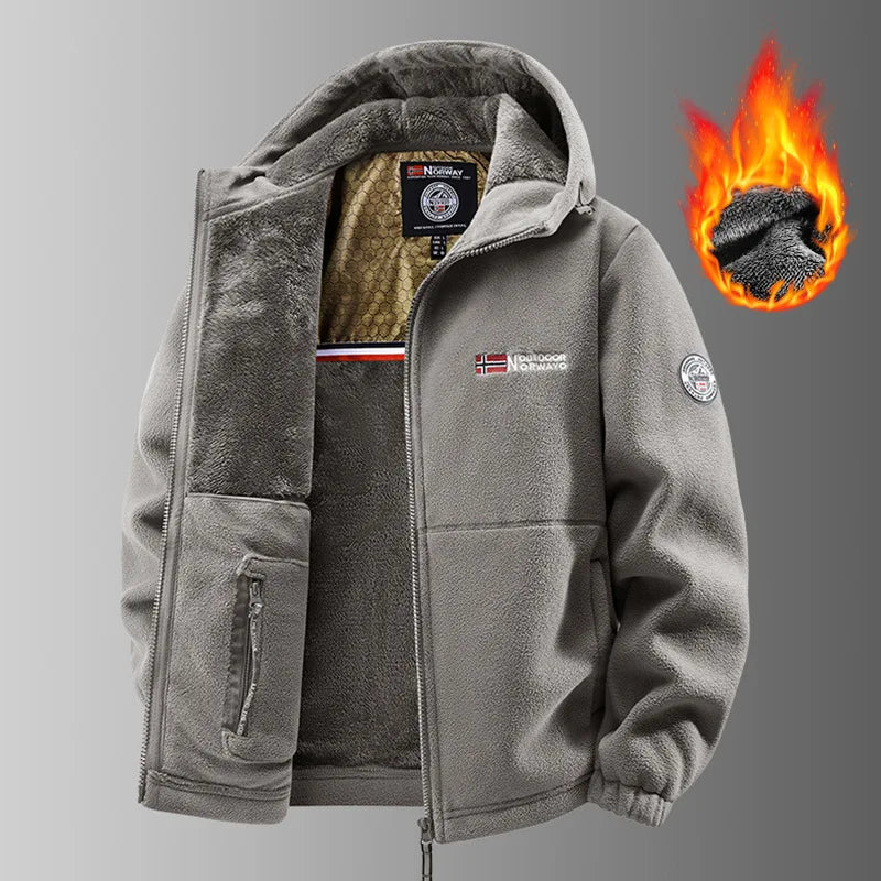 Veste polaire à capuche homme – Graphène et coupe épaisse