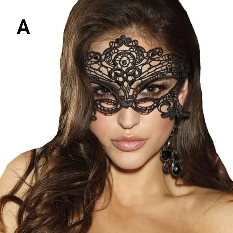 Masque Dentelle Bal Masqué Halloween - Cape Demi-Visage Femme