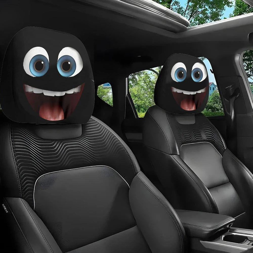 Housse Appui-Tête Voiture Yeux Rigolos - Lot 2 Halloween Noël