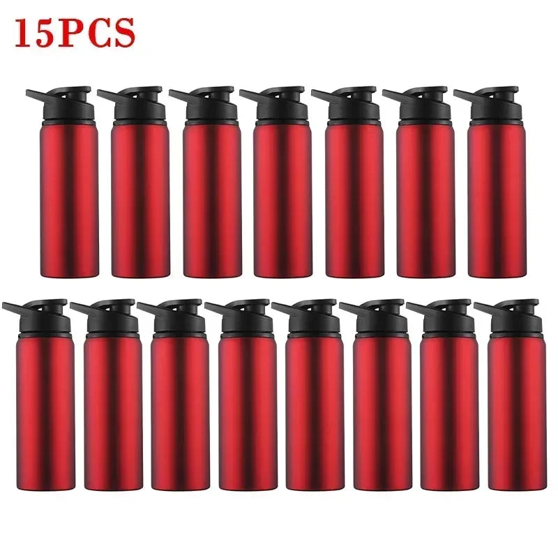 1-15 pièces Portable en acier inoxydable vélo bouteille d'eau droite boire en plein air sport voyage bouilloire bouteille d'eau en métal