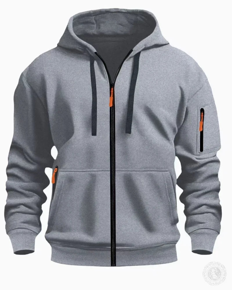 Sweat à capuche zippé homme – Coupe ample et grande poche