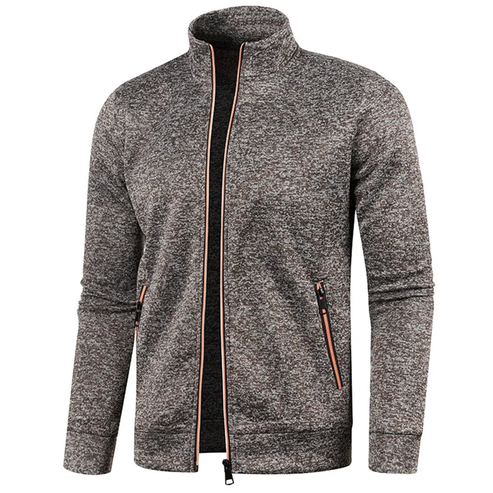 Veste zippée homme à col montant – Tailles M à 4XL