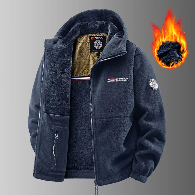 Veste polaire à capuche homme – Graphène et coupe épaisse
