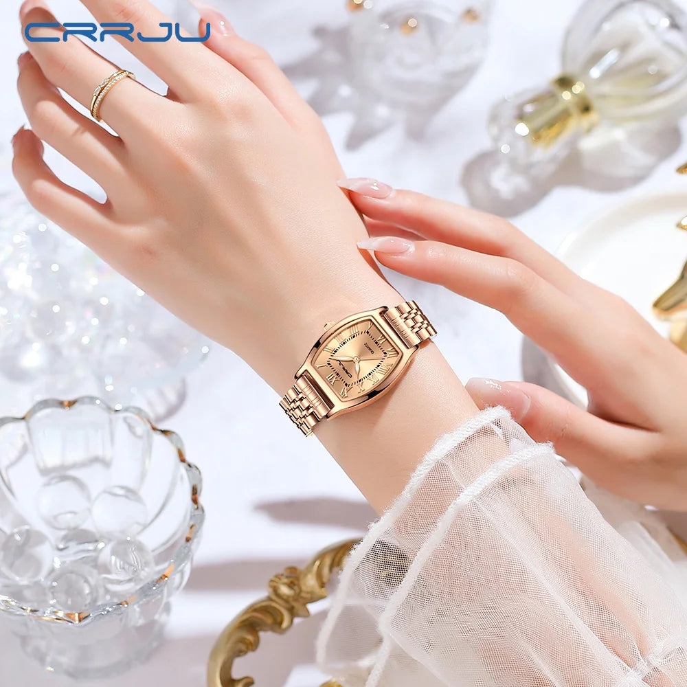 Montre Femme CRRJU Acier - Carrée Étanche Élégante