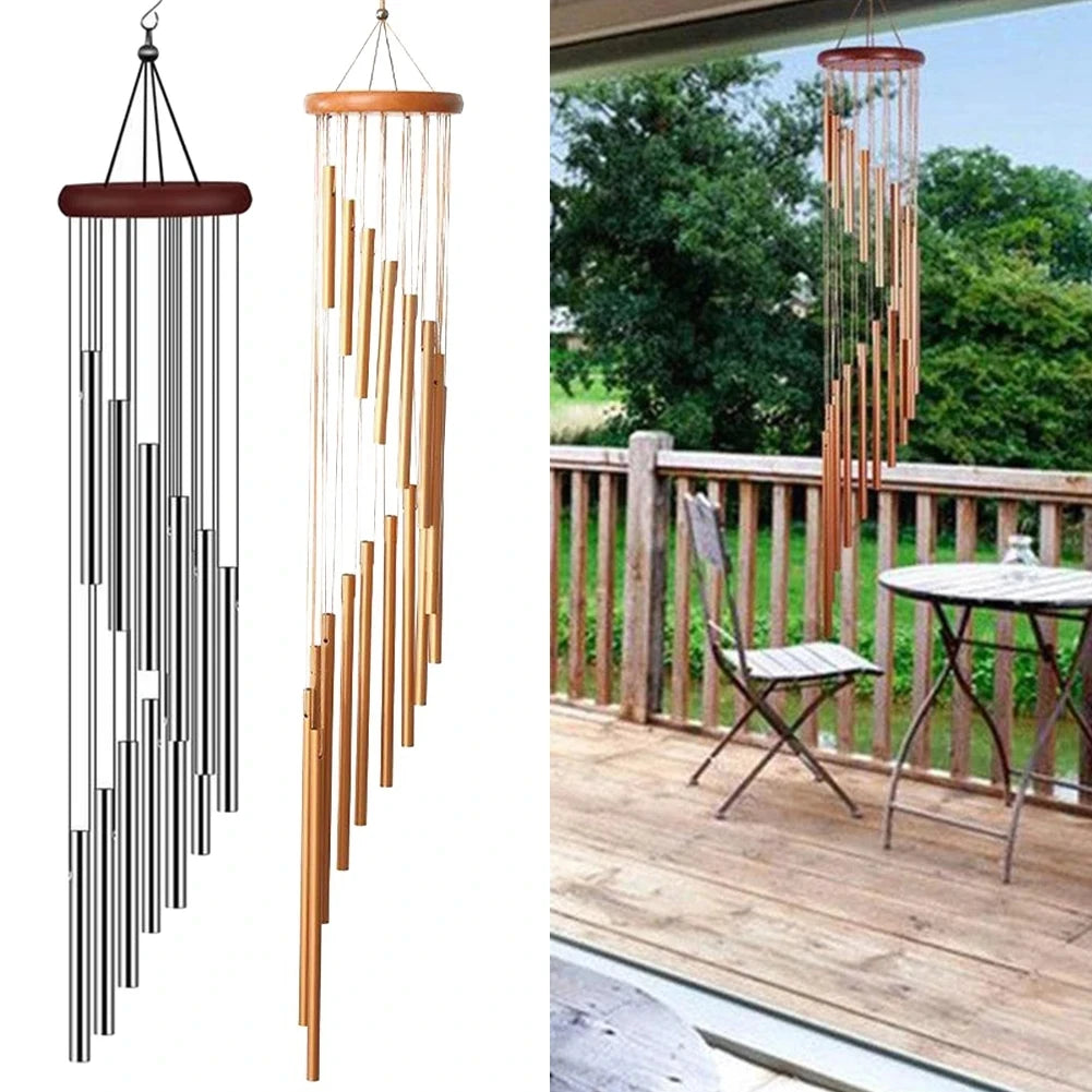 Carillon Cloches Aluminium Doré - Décoration Extérieur Maison