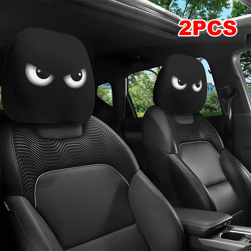 Housse Appui-Tête Voiture Yeux Rigolos - Lot 2 Halloween Noël