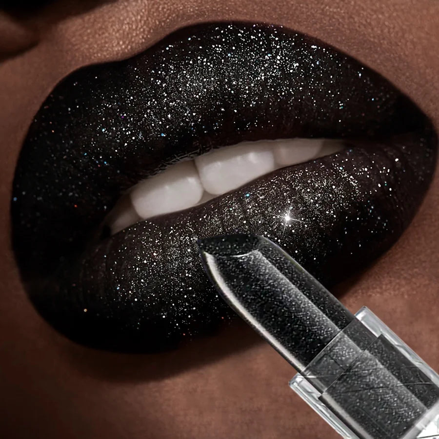 Rouge à lèvres noir Sexy, imperméable, teinte brillante, cosmétiques, maquillage pour les lèvres d'halloween