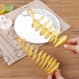 1Set Stainless Steel  Plastic Rotate Potato Slicer  Twisted Potato   Spiral Slice Cutter Creative Vegetable Tool Kitchen Gadgets