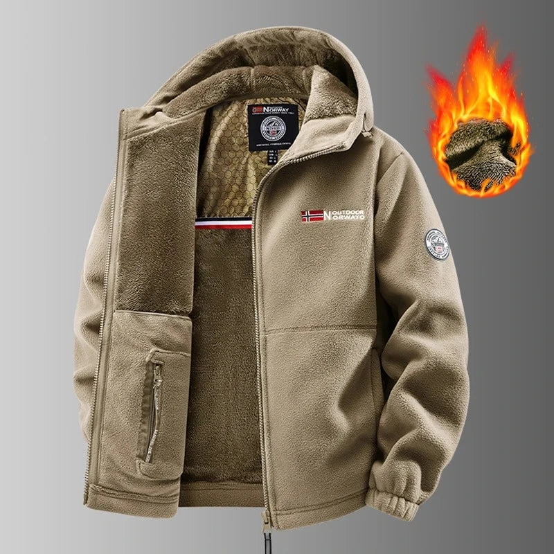 Veste chauffante polaire pour homme – Softshell tactique à capuche