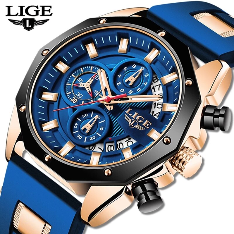 Montre Silicone Homme - Sport Chronographe Étanche