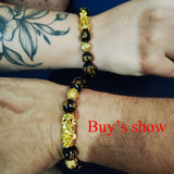 2PCS Obsidian Stone Beads Bracelet Pixiu Bracelet Black Wealth Bracelet Feng shui Bracelets Luck Bracelet for Women Men 2023