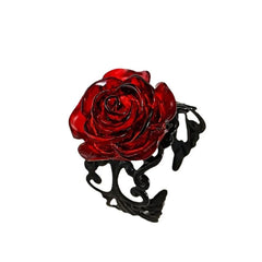 Bague Punk gothique Rose rouge, vigne noire ornée, sorcière païenne, Vintage, créative, Halloween, Cool, cadeau pour fille, bijoux de fête