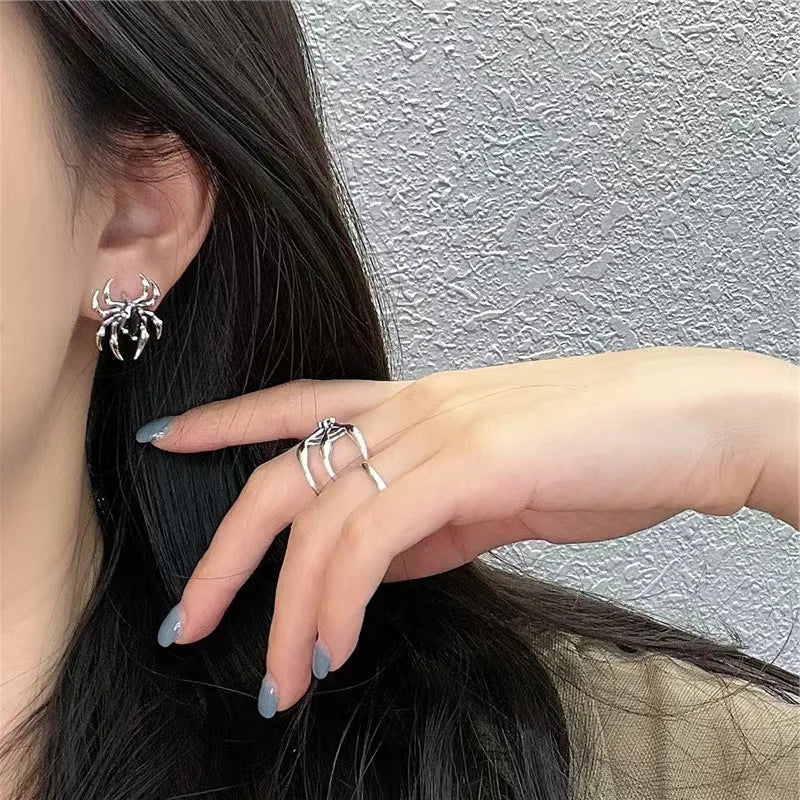 Boucles d'Oreilles Zircon Gothique - Noir Fête Halloween
