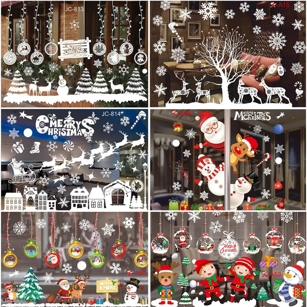 Stickers Vitrine Noël - Décoration Fenêtre Maison Enfant