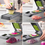 12 in 1 Multifunctional Vegetable Slicer Cutter Shredders Slicer With Basket Fruit Potato Chopper Carrot Grater