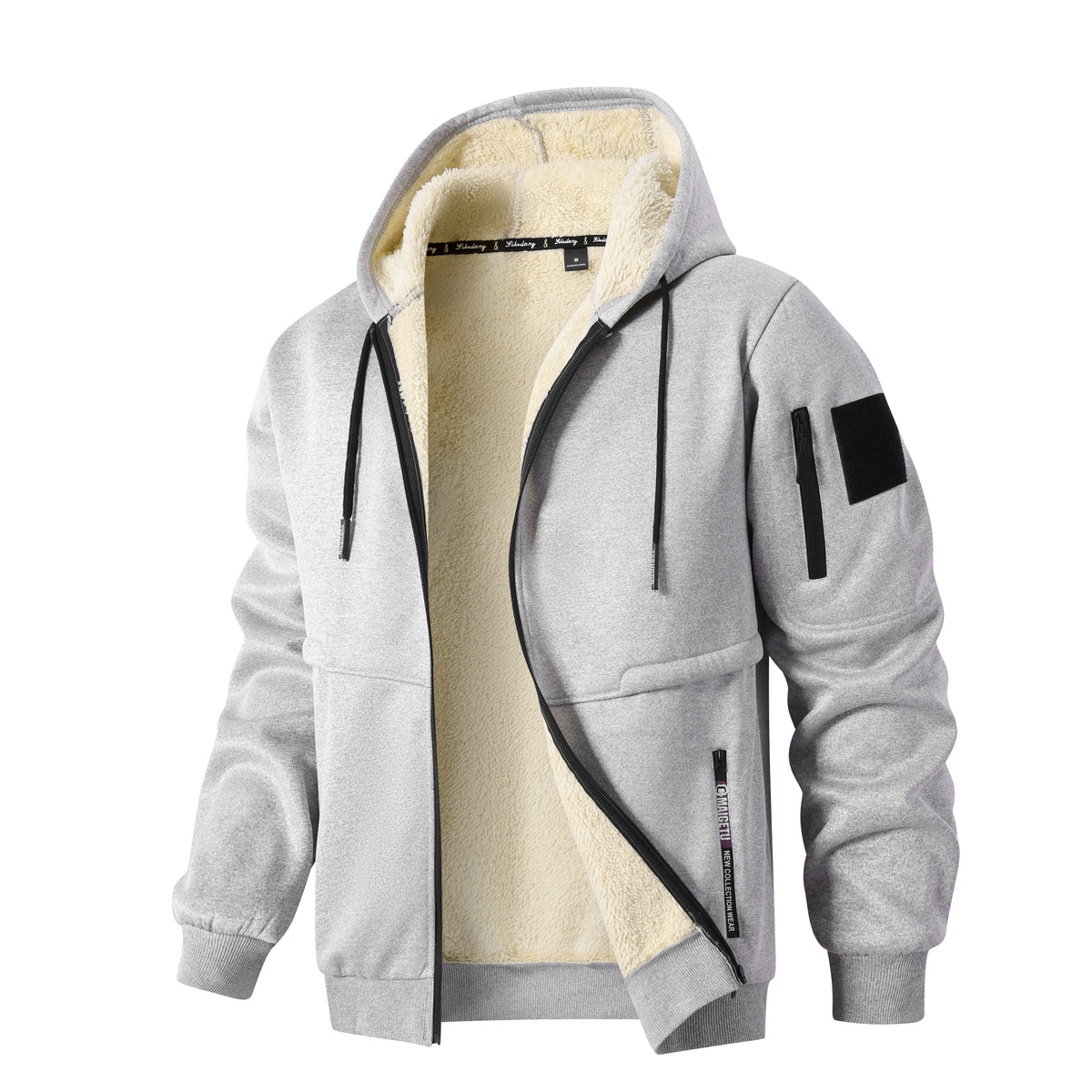 Veste polaire d’hiver pour homme – Capuche et fermeture zippée