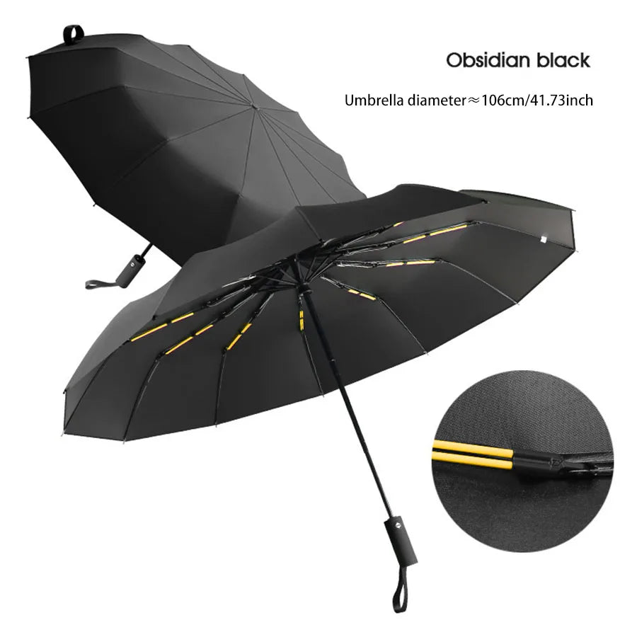 Parapluie 24 Sofia renforcé pour hommes et femmes, protection solaire anti-UV, pour le bain d'affaires, résistant au vent et durable