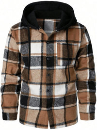Sweat à capuche polaire homme – Motif à carreaux