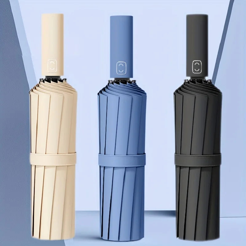 Parapluie 24 Sofia renforcé pour hommes et femmes, protection solaire anti-UV, pour le bain d'affaires, résistant au vent et durable