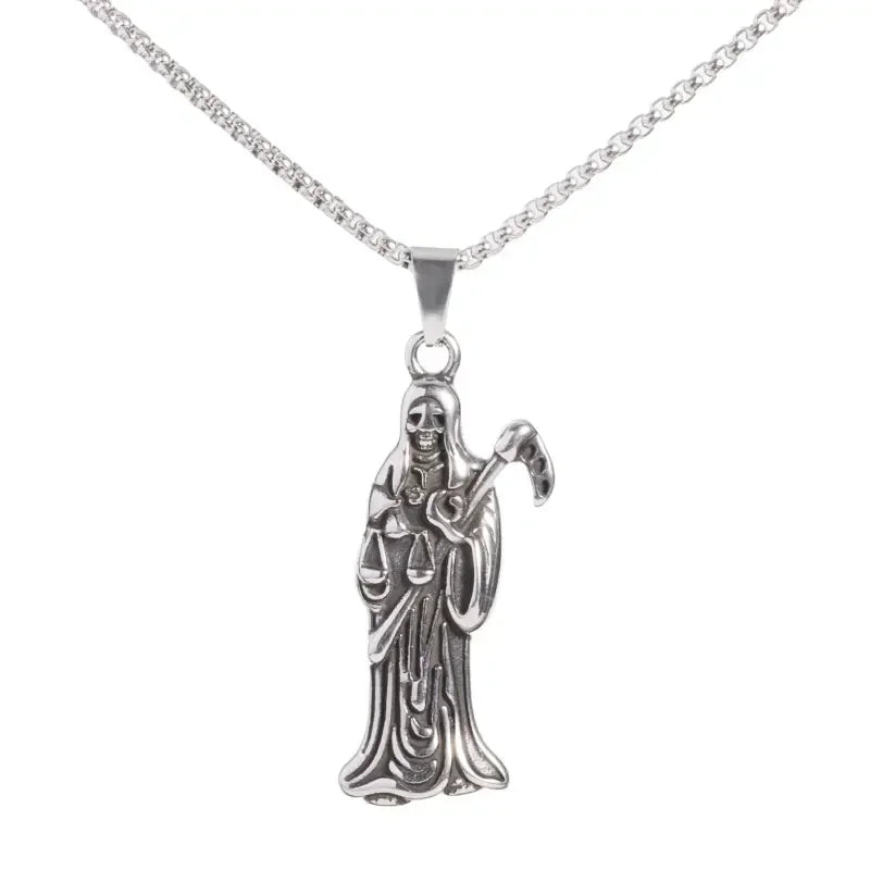Collier Pendentif Faux de la Mort - Bijou Gothique Enfer