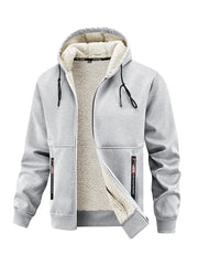 Manteau homme en polaire d’agneau – Capuche et coupe épaisse
