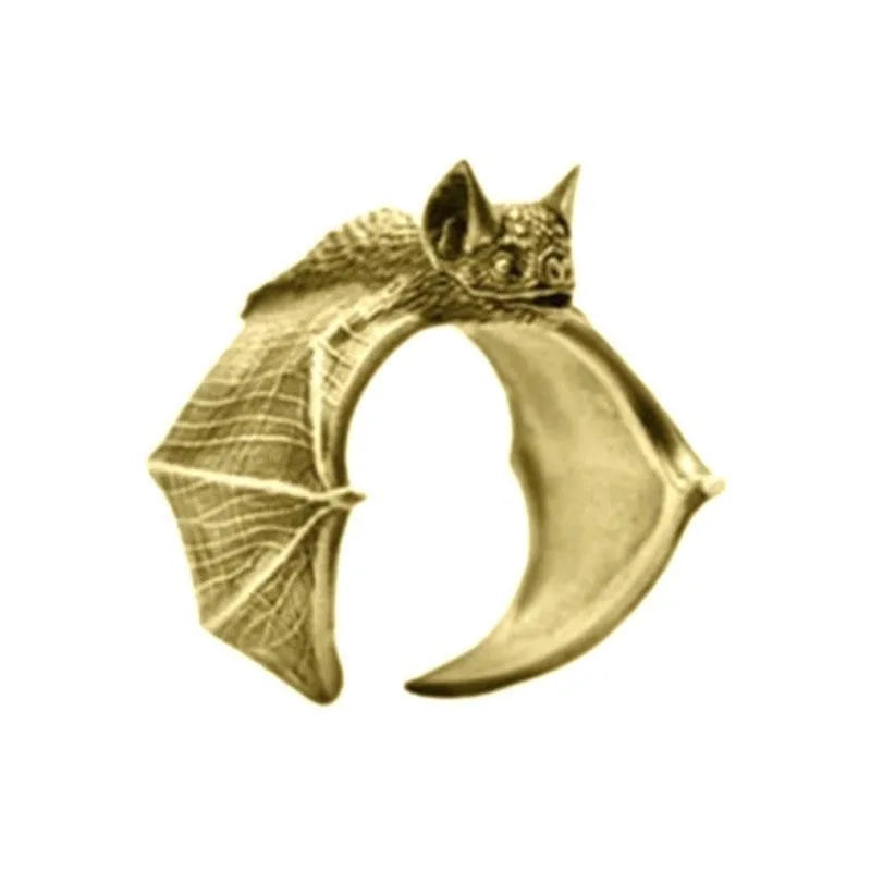 Bague Chauve-Souris Gothique - Or Argent Réglable Halloween