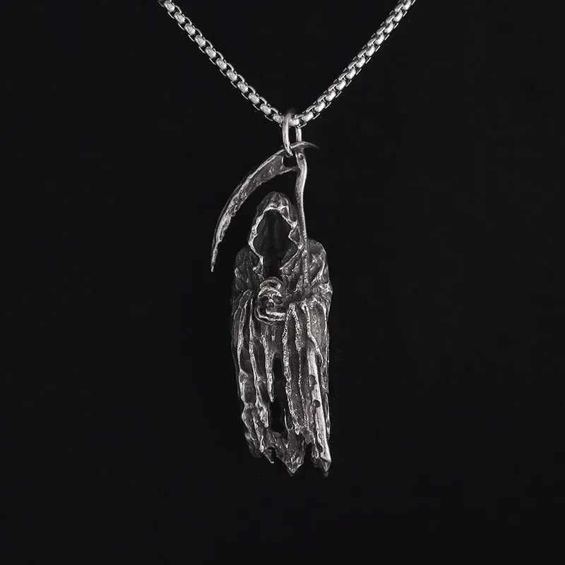Collier Pendentif Faux de la Mort - Bijou Gothique Enfer