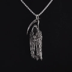 Collier avec pendentif en faux de la mort de l'enfer, gothique, mystérieux diable, personnalité Punk rétro pour hommes, bijoux tendance d'halloween