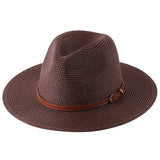 56-58-59-60CM New Natural Panama Soft Shaped Straw Hat Summer Women/Men Wide Brim Beach Sun Cap UV Protection Fedora Hat