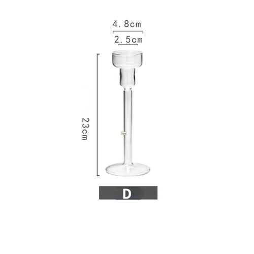 Vintage Glass French Style Candlestick Crystal Glass Candle Holders Simple Wedding Romantic Candlelight Dinner Home Decoration
