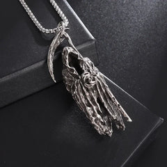 Collier avec pendentif en faux de la mort de l'enfer, gothique, mystérieux diable, personnalité Punk rétro pour hommes, bijoux tendance d'halloween