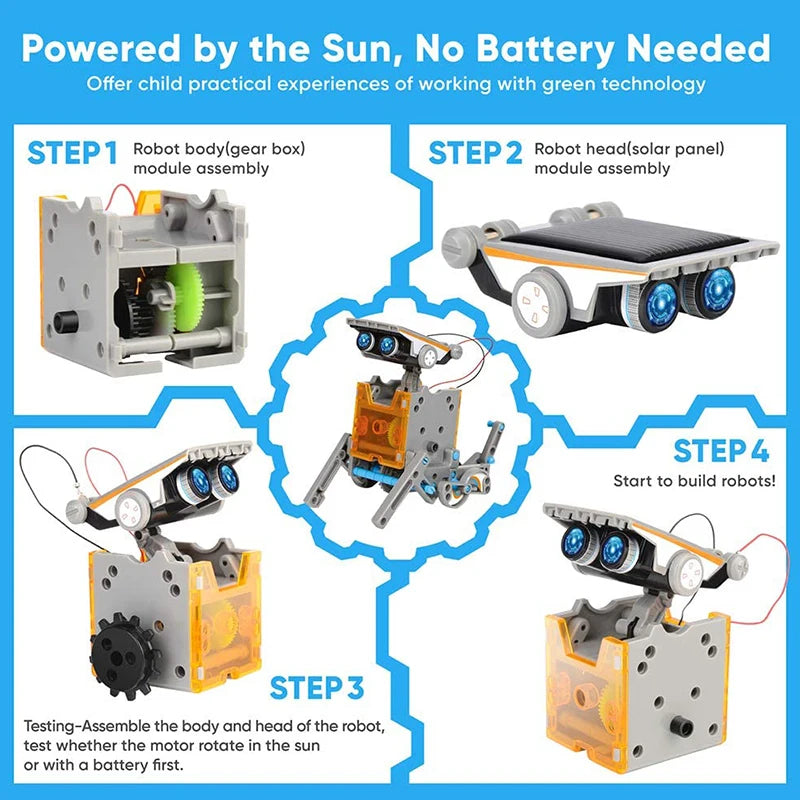 Kit Robot Solaire 12 en 1 - Science Éducative DIY Enfant