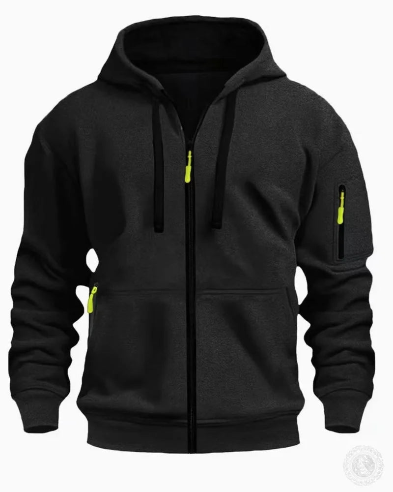 Sweat à capuche zippé homme – Coupe ample et grande poche