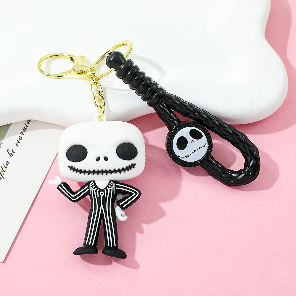Porte-clés le cauchemar avant noël, crâne Sally Jack, film d'horreur d'halloween, bijoux, accessoires de sac à dos, porte-clés, cadeaux