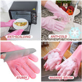 250 Grams Magic Dishwashing Gloves Cold Hot Proof Silicone Cleaning Sponge Gloves for Housework Kitchen Bathroom Pet Washing