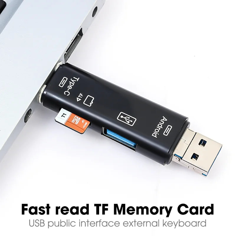5 In 1 Multifunction OTG Micro Reader Flash Drive Smart Memory Card Reader Type C Cardreader USB 2.0 for USB Micro SD Adapte