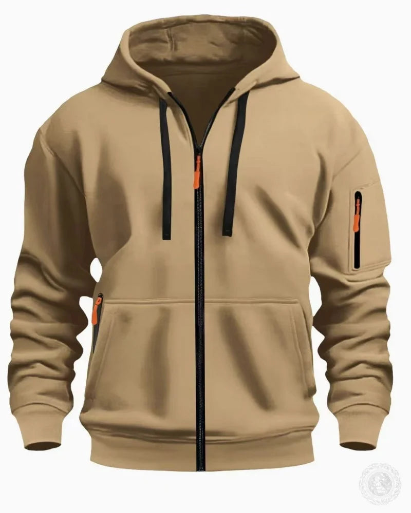 Sweat à capuche zippé homme – Coupe ample et grande poche