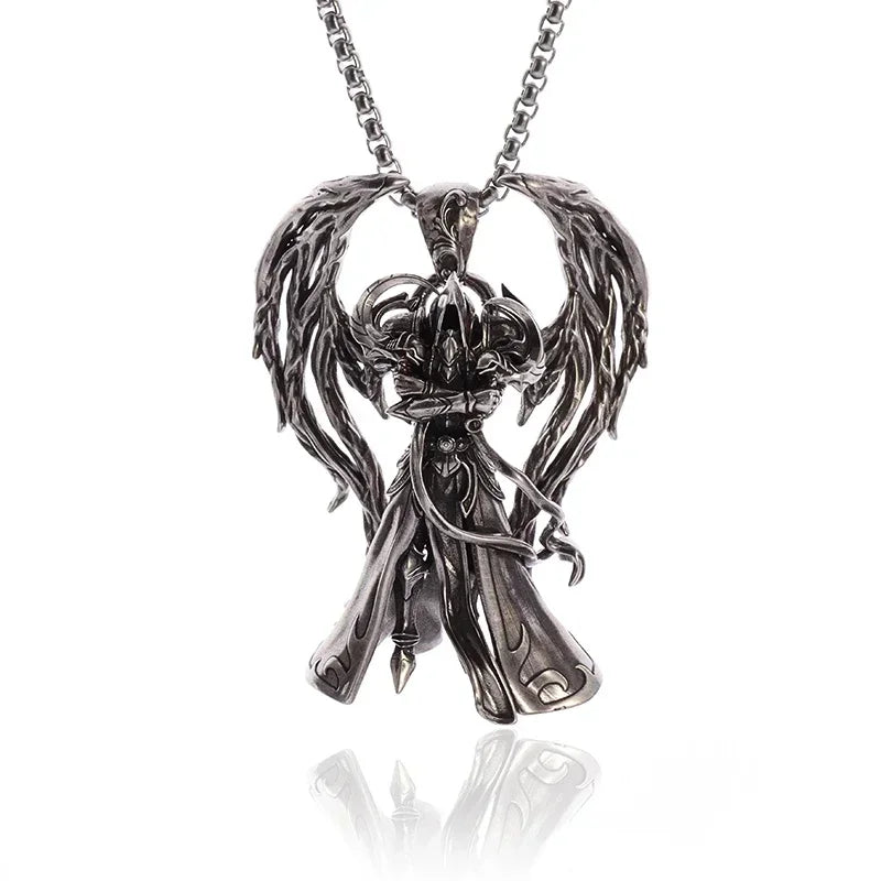 Collier Pendentif Faux de la Mort - Bijou Gothique Enfer