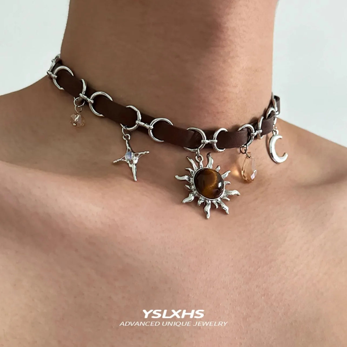 Y2K – collier ras du cou gothique en cuir pour femmes et hommes, chaîne tendance, Vintage, Halloween, bijoux, accessoires, cadeaux