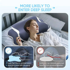 Oreiller cervical en mousse à mémoire de forme, pour soulager la douleur au cou, orthopédique ergonomique, soutien du cou, côté du dos, dormeurs de l'estomac, cadeau idéal