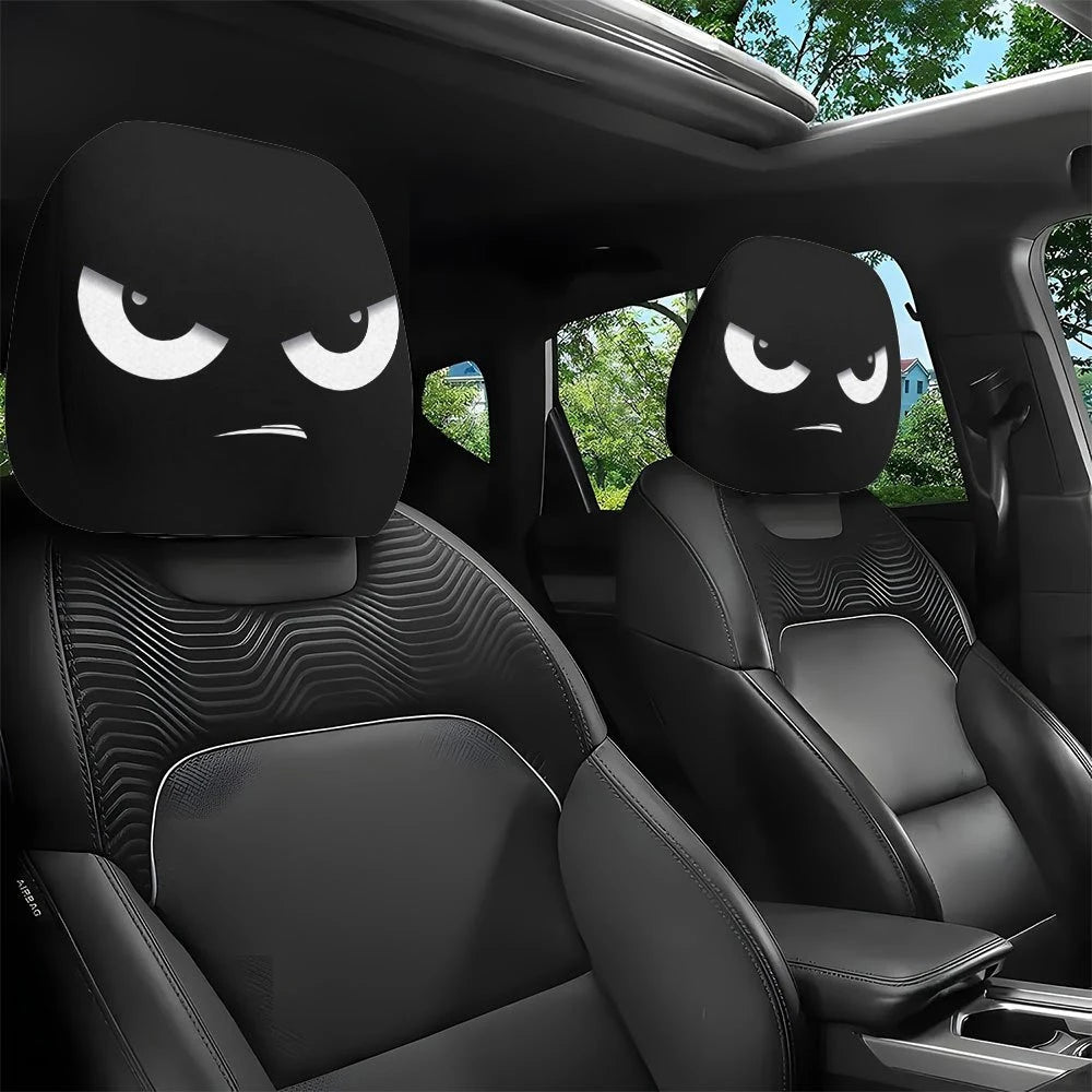 Housse Appui-Tête Voiture Yeux Rigolos - Lot 2 Halloween Noël