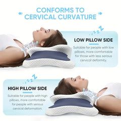 Oreiller cervical en mousse à mémoire de forme, pour soulager la douleur au cou, orthopédique ergonomique, soutien du cou, côté du dos, dormeurs de l'estomac, cadeau idéal