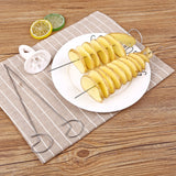 1Set Stainless Steel  Plastic Rotate Potato Slicer  Twisted Potato   Spiral Slice Cutter Creative Vegetable Tool Kitchen Gadgets